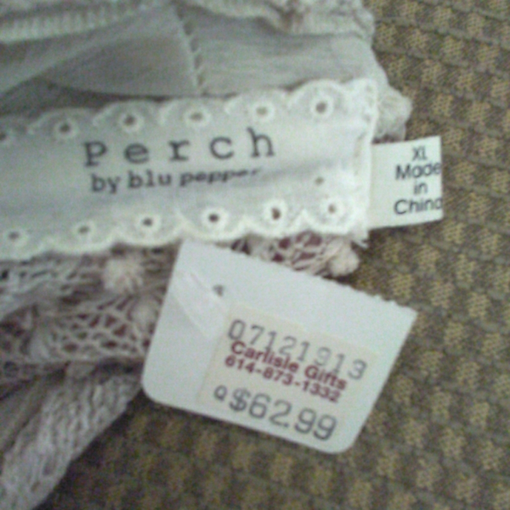 BlBNWT PERCH BEIGE VEST-LIKE BLOUSE BY BLU PEPPER SZ. XL KNIT/ SHEER W/ BELT - Picture 7 of 11